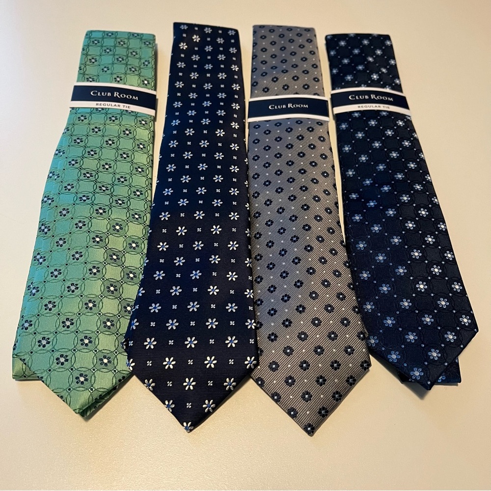 Club Room Men's Tie Set - Green, Blue, Gray